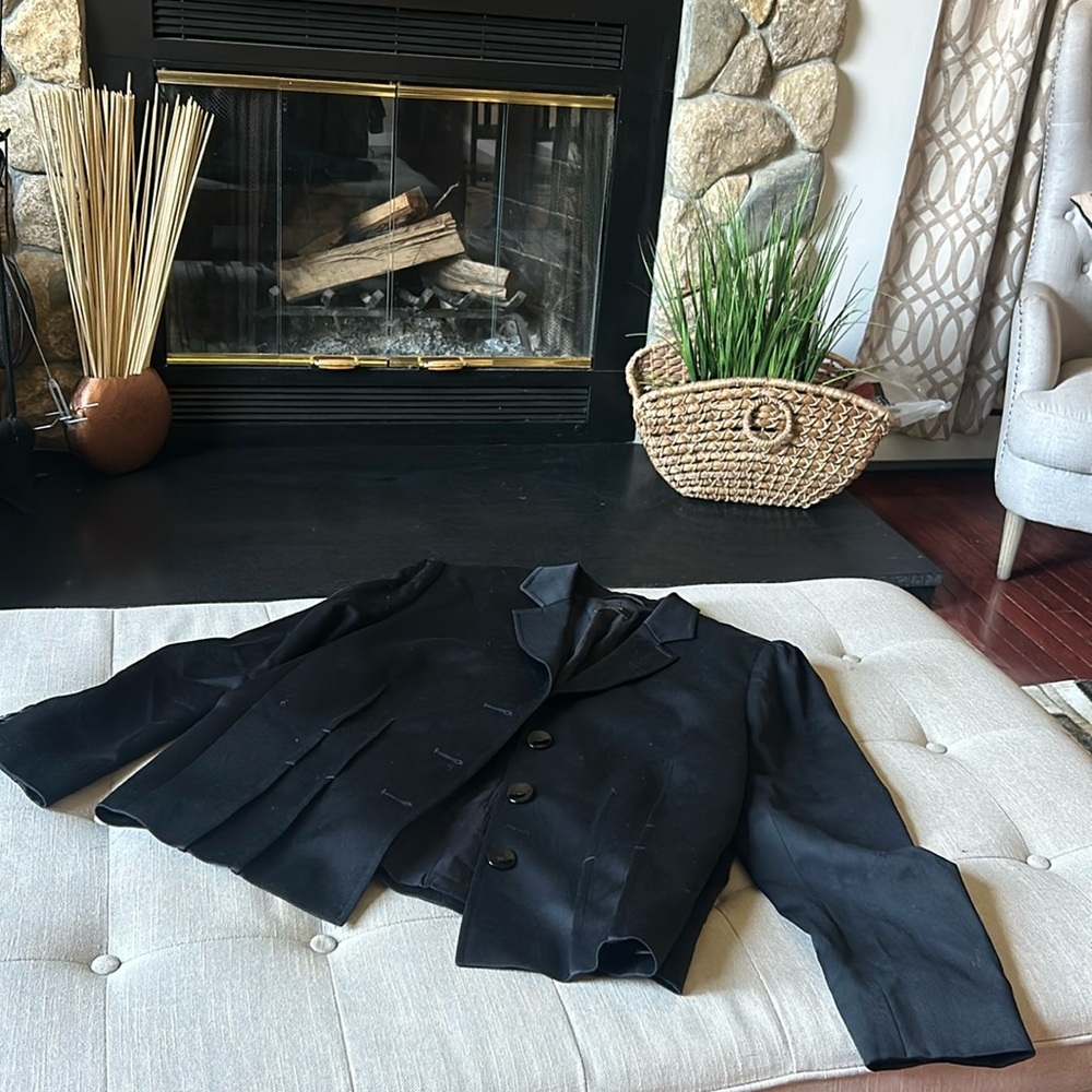 Basler Collection Classic Black Wool Blazer Pink Trim‎ Size 46